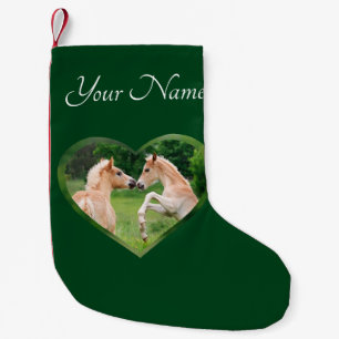 Petite Chaussette De Noël Coeur mignon d'amis de poulains de chevaux de