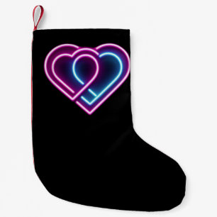 Petite Chaussette De Noël Coeur rose néon/bleu Tasse de la Saint-Valentin