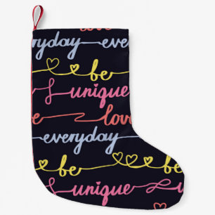 Petite Chaussette De Noël Coeurs de filles, mots motif sans couture.