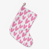 Petite Chaussette De Noël Coeurs peints par motif de coeur (Devant (Accrochage))