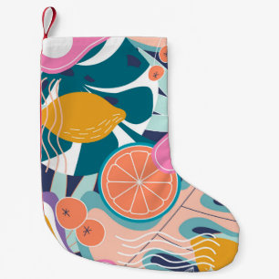 Petite Chaussette De Noël Collage de jungle exotique et moderne.