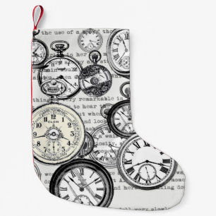 Petite Chaussette De Noël Collage Montre de Goût Victorien Alice au Pays des