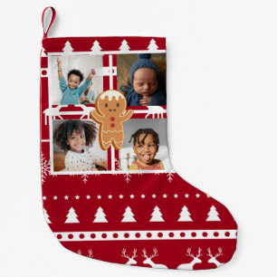 Petite Chaussette De Noël Collage photo de Noël 4 T-shirt en pain d'épices