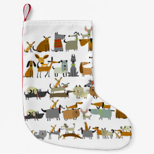 Petite Chaussette De Noël Collection de chiens mignons, croquis illustration