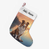 Petite Chaussette De Noël Collie Dog (Devant (Accrochage))