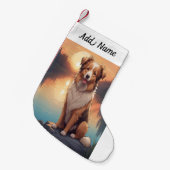 Petite Chaussette De Noël Collie Dog (Devant (Accrochage))