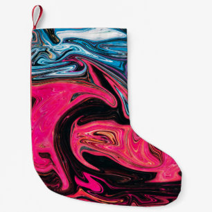 Petite Chaussette De Noël Colorful marbleized painting background. Liquid ma