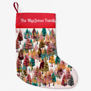 Petite Chaussette De Noël Coloris minimalistes rétro personnalisés