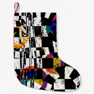 Petite Chaussette De Noël Composition arrière - plan abstraite, avec traits,