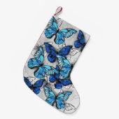 Petite Chaussette De Noël Composition de papillons blancs et bleus (Devant (Accrochage))