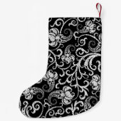 Petite Chaussette De Noël Conception de fleurs de dalmatien noir mignon (Dos)