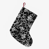 Petite Chaussette De Noël Conception de fleurs de dalmatien noir mignon (Devant (Accrochage))