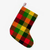 Petite Chaussette De Noël Conception de motif à carreaux de couleurs africai (Devant (Accrochage))