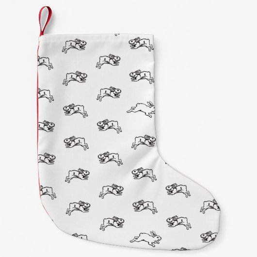 Petite Chaussette De Noël Conception mignonne noire et blanche de motif de (Devant)