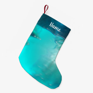 Petite Chaussette De Noël Conception Turquoise en plastique liquide de coule