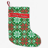 Petite Chaussette De Noël Conception XMAS à point croisé (Devant)
