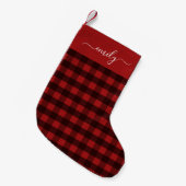 Petite Chaussette De Noël Contrôle de Buffalo Plaid (Devant (Accrochage))
