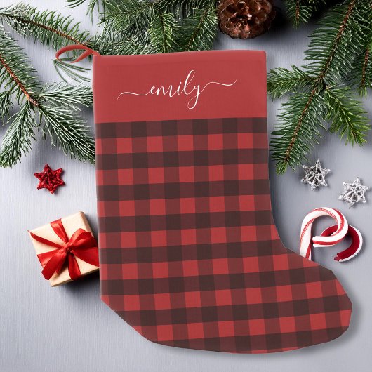 Petite Chaussette De Noël Contrôle de Buffalo Plaid