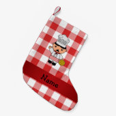 Petite Chaussette De Noël Contrôleurs blancs rouges personnalisés de chef (Devant (Accrochage))