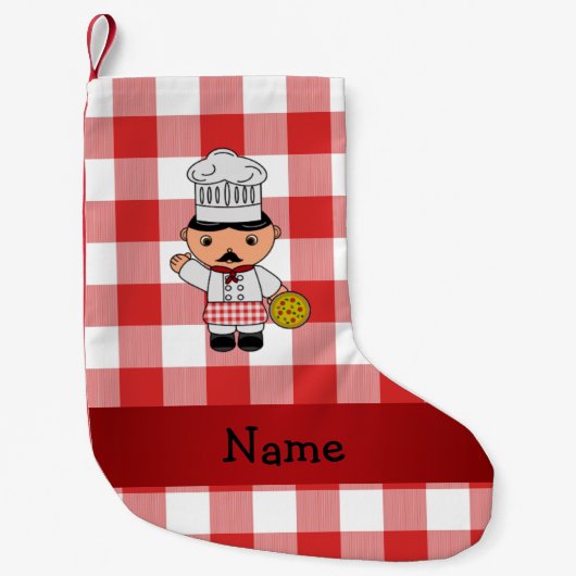 Petite Chaussette De Noël Contrôleurs blancs rouges personnalisés de chef (Devant)