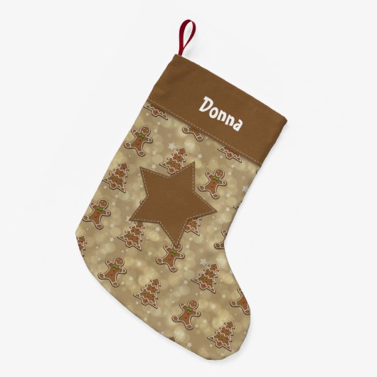 Petite Chaussette De Noël Cookies en pain d'épice avec étoile - Noël Stocker (Devant (Accrochage))