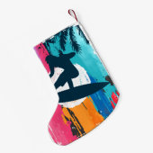 Petite Chaussette De Noël cool Beach surfing ajouter nom (Dos (Accrochage))