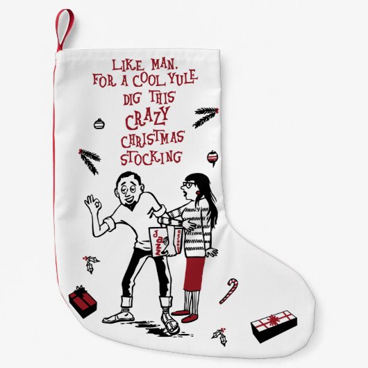 Petite Chaussette De Noël Cool de Noël Beatnik Yule (Devant)