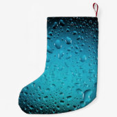 Petite Chaussette De Noël Cool élégant Bleu gouttes d'eau Monogramme (Dos)