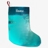 Petite Chaussette De Noël Cool Turquoise Blue Liquide Conception en plastiqu (Devant)