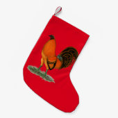 Petite Chaussette De Noël Coq de combat Ginger Rouge (Devant (Accrochage))