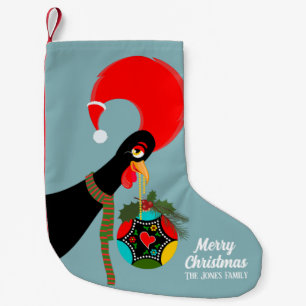 Petite Chaussette De Noël Coq portugais Boule de Noël en feuilles de houx