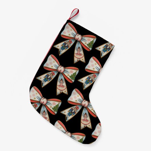 Petite Chaussette De Noël Coquette Bow Nutacker Noël Famille Vacances (Devant (Accrochage))