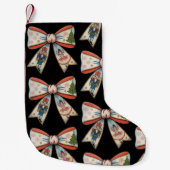 Petite Chaussette De Noël Coquette Bow Nutacker Noël Famille Vacances (Devant)
