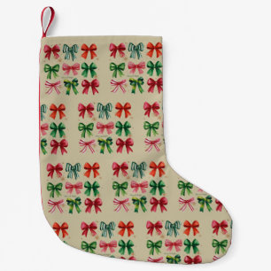 Petite Chaussette De Noël Coquettes de Noël Rouge Vert Arc Fille Saison de N