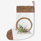 Petite Chaussette De Noël Corde Western Cowboy Et Épouse Faux Cuir (Dos)