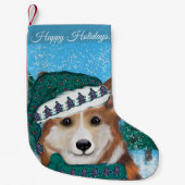 Petite Chaussette De Noël Corgi (Devant)
