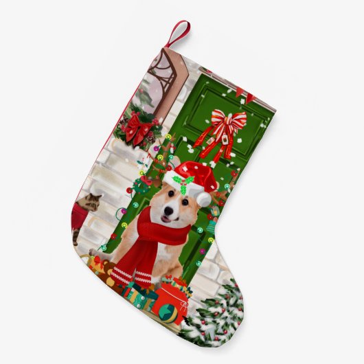 Petite Chaussette De Noël corgi Chien Noël (Devant (Accrochage))