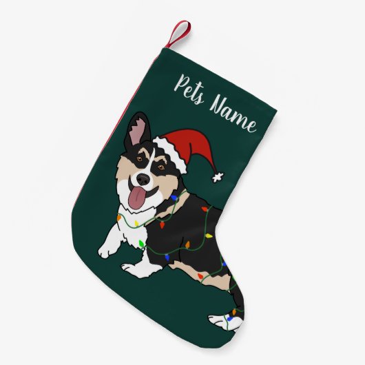 Petite Chaussette De Noël Corgi de Noël (Devant (Accrochage))