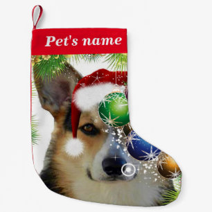 Petite Chaussette De Noël Corgi tricolore de Noël