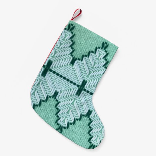 Petite Chaussette De Noël Couchage en fil textile rétro, pulsation graphique (Devant (Accrochage))