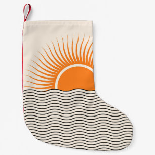 Petite Chaussette De Noël Coucher de soleil Abstrait : décoration boho géomé