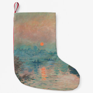 Petite Chaussette De Noël Coucher de soleil de Monet sur la Seine Impression