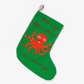 Petite Chaussette De Noël Coucou rouge souriant Octopus Thunder_Cove (Devant (Accrochage))