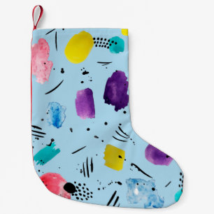 Petite Chaussette De Noël Couleur d'eau Abstraite formes géométriques avec s