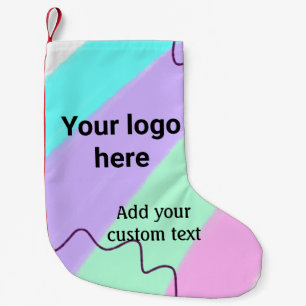 Petite Chaussette De Noël Couleur pastel simple ajoutez votre logo texte per