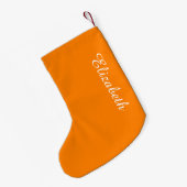 Petite Chaussette De Noël Couleur simple orange (Dos (Accrochage))