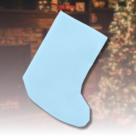 Petite Chaussette De Noël Couleur solide bleu glace | Classique | Élégant