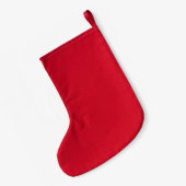 Petite Chaussette De Noël couleur solide rouge lumineuse - votre monogramme (Dos (Accrochage))
