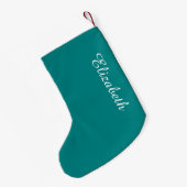 Petite Chaussette De Noël Couleur solide Turquoise (Dos (Accrochage))