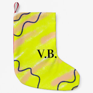 Petite Chaussette De Noël Couleur unie simple ajouter un nom texte monogramm
